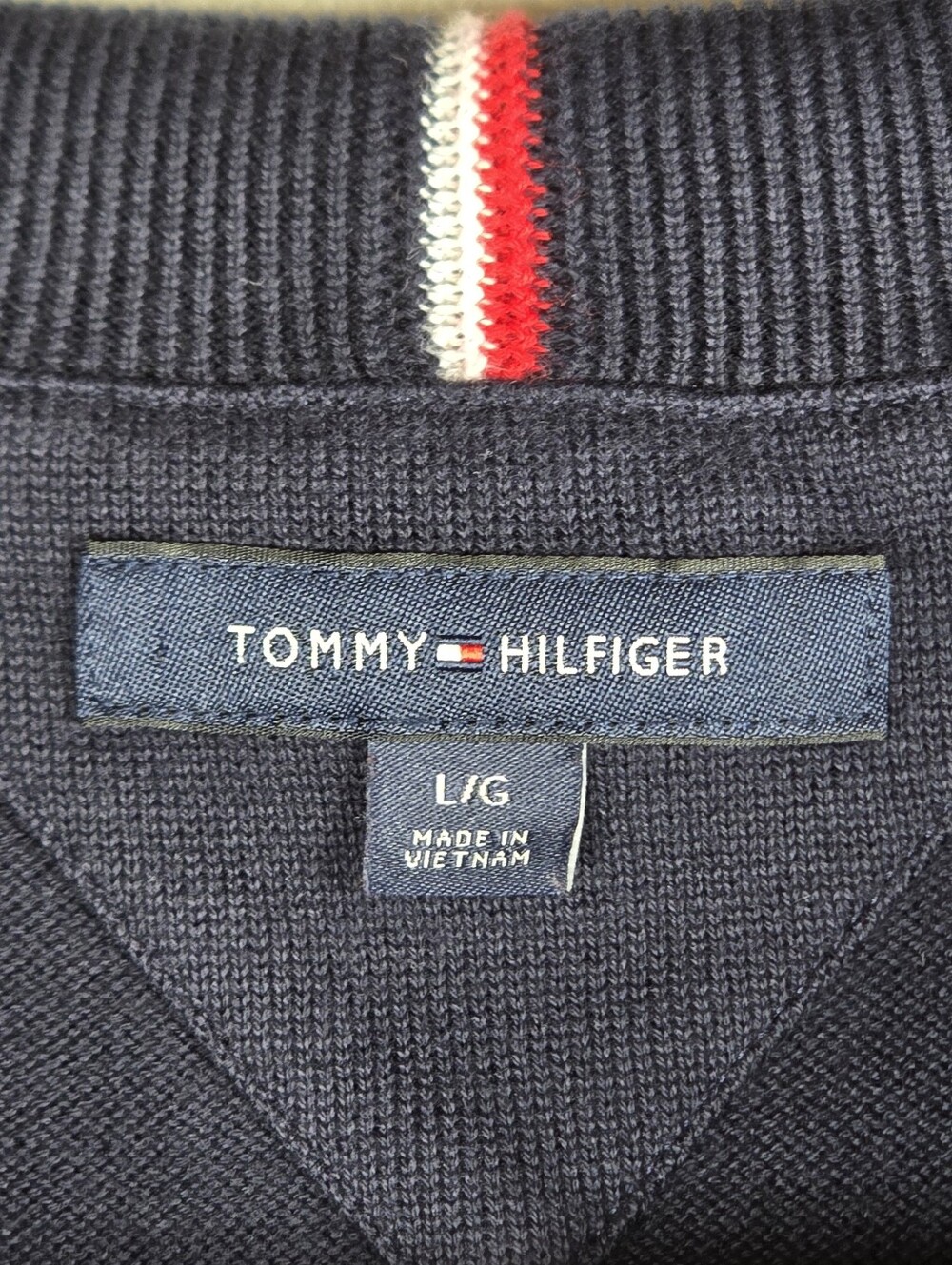 Tommy Hilfiger Navy Half-Zip Sweater with Signature Flag - Picture 2 of 11